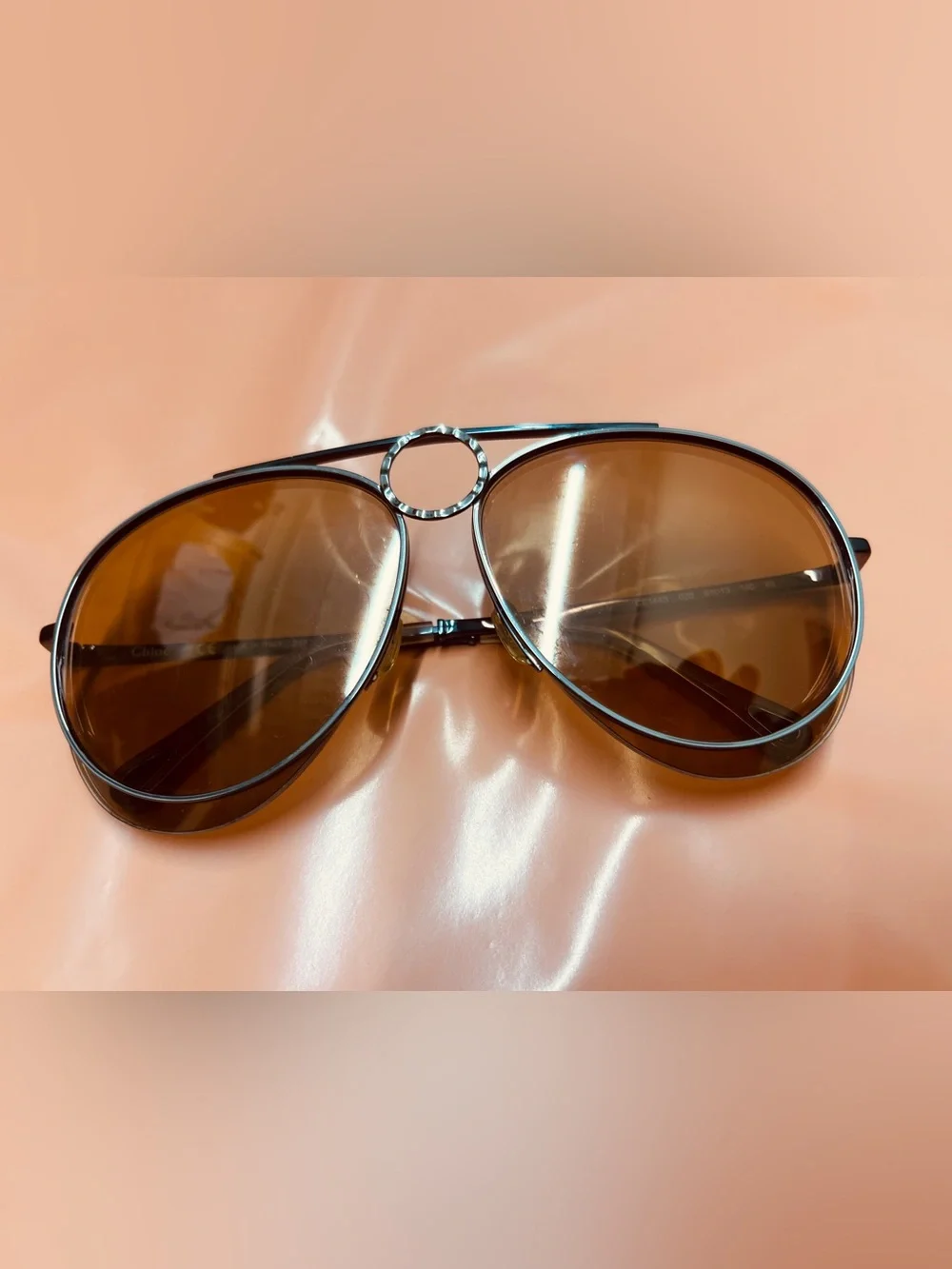Chloe Romie CE144S 028 Women’s Oversized Aviator Sunglasses Brown 61mm